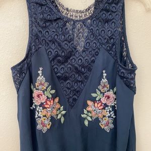 Flower Embroidered bodysuit size medium Takara